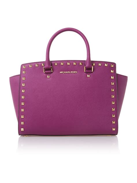 michael kors purple studded tote|Michael Kors Tote for sale.